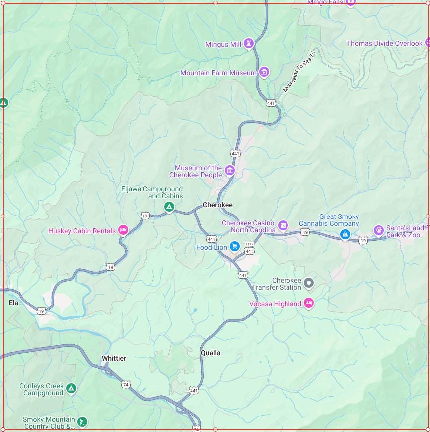 Cherokee 3D Topographic Map
